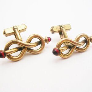 Vintage Wedding Cuff Links Love Knot gold filled Men Swank Suit Tuxedo Accessory